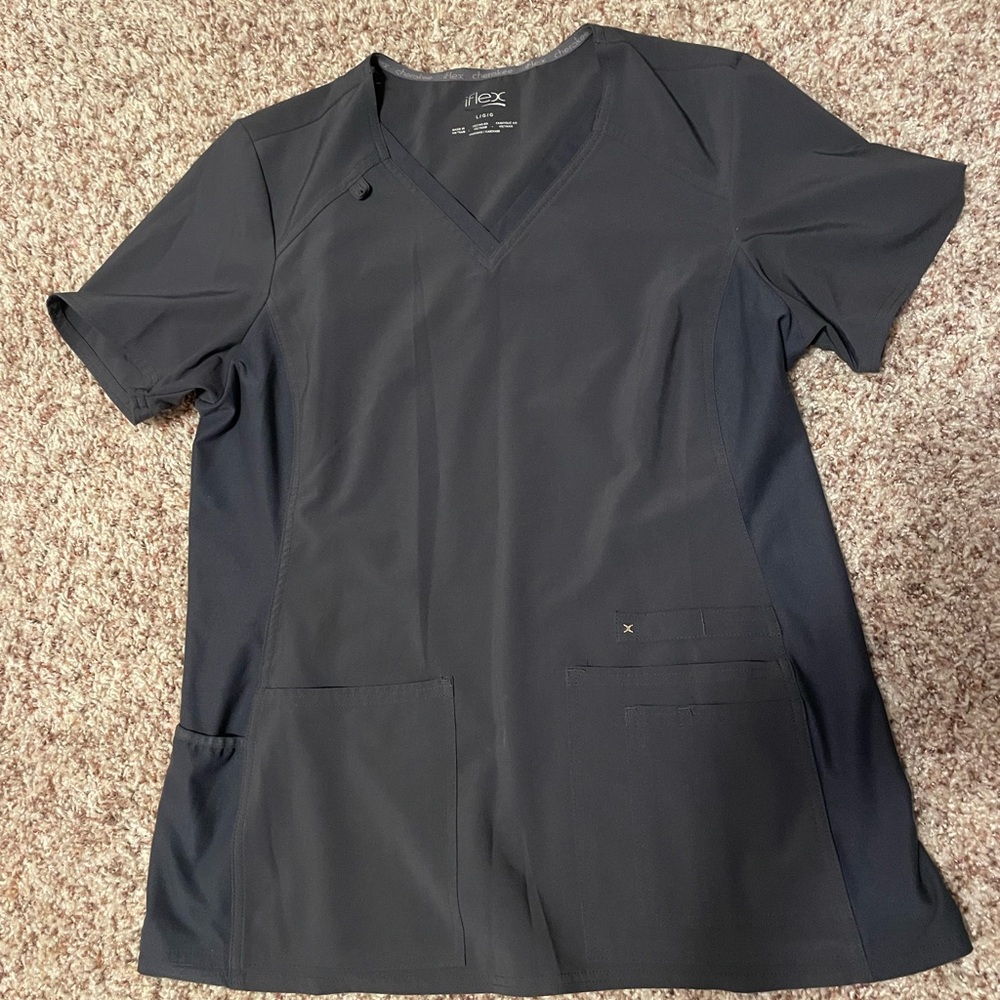 Cherokee iflex Gray Scrub Top